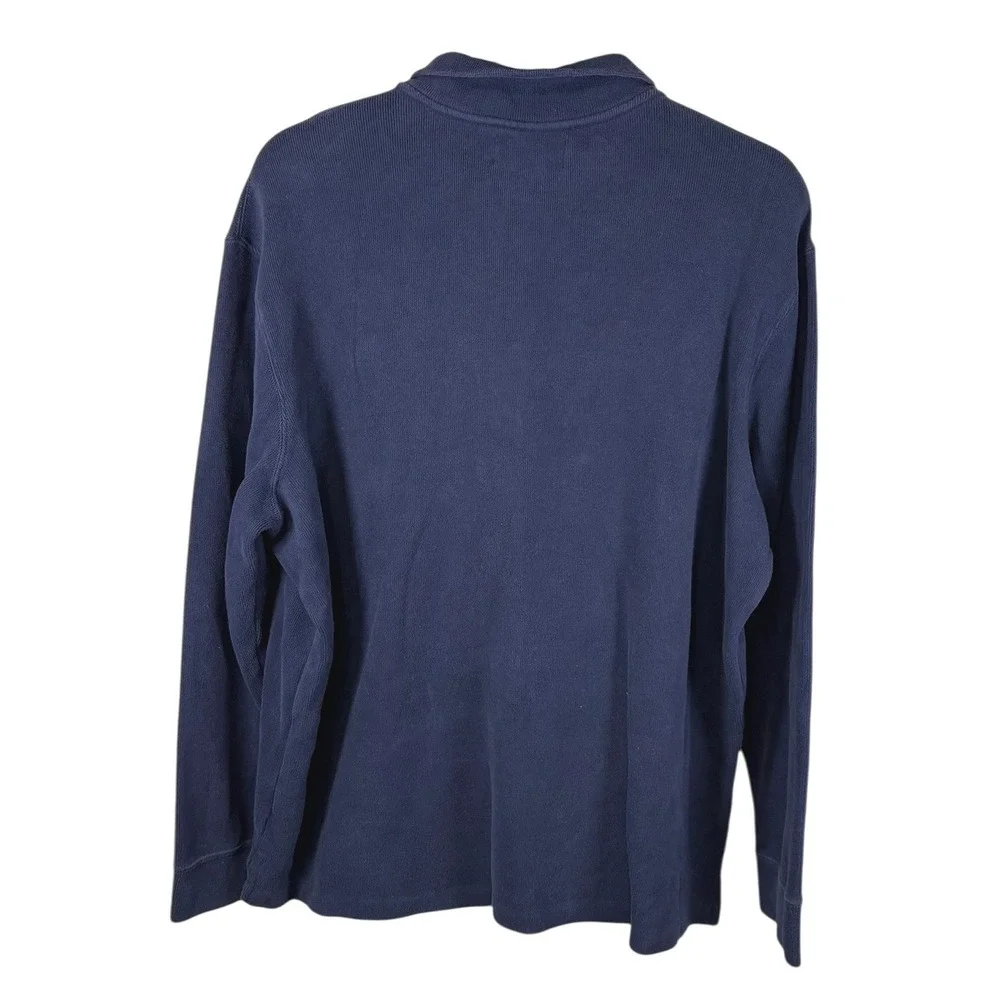 Polo Ralph Lauren Mens XXL Navy Blue Knit Quarter Zip Pullover Sweater